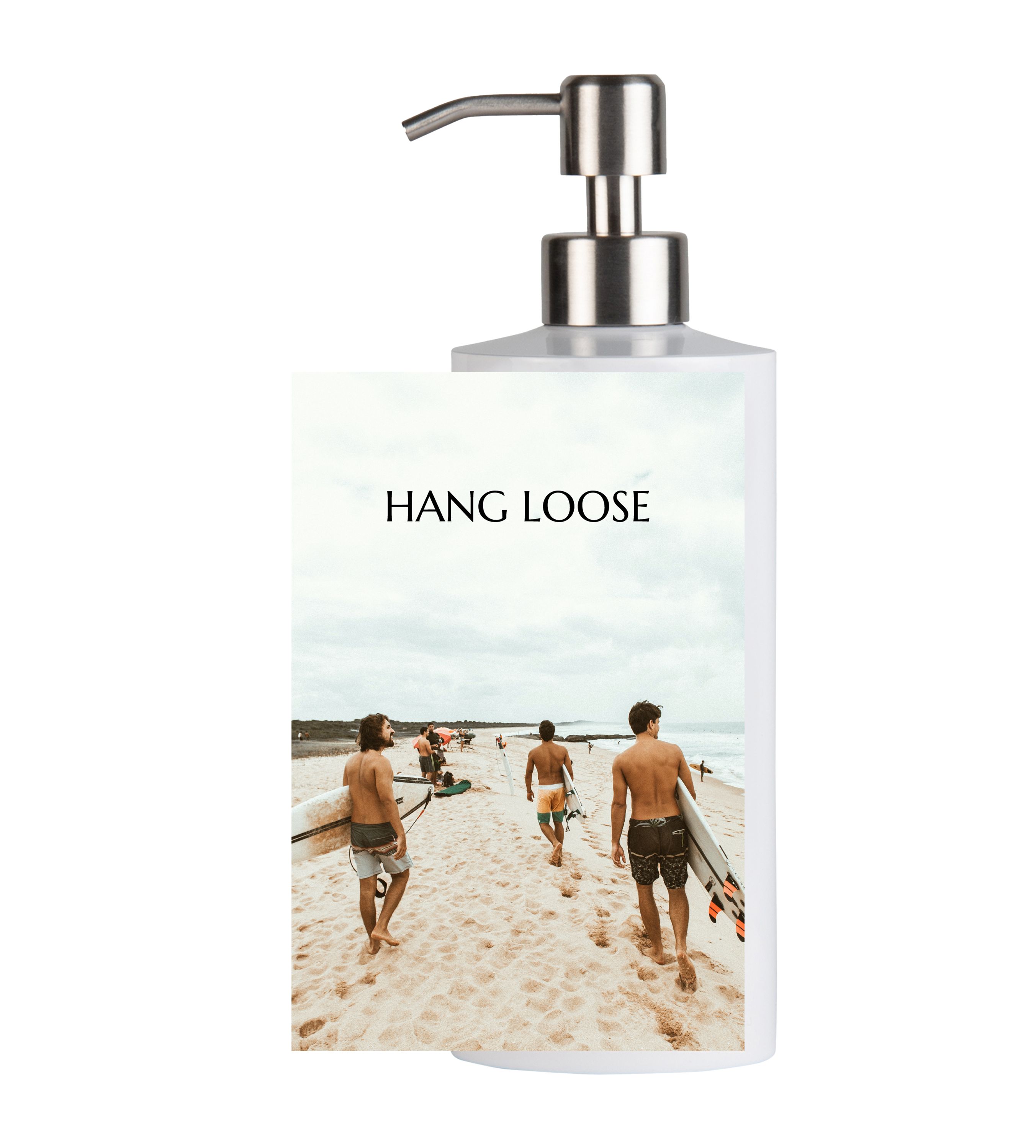 Bild mit schwarzem Text - Seifenspender