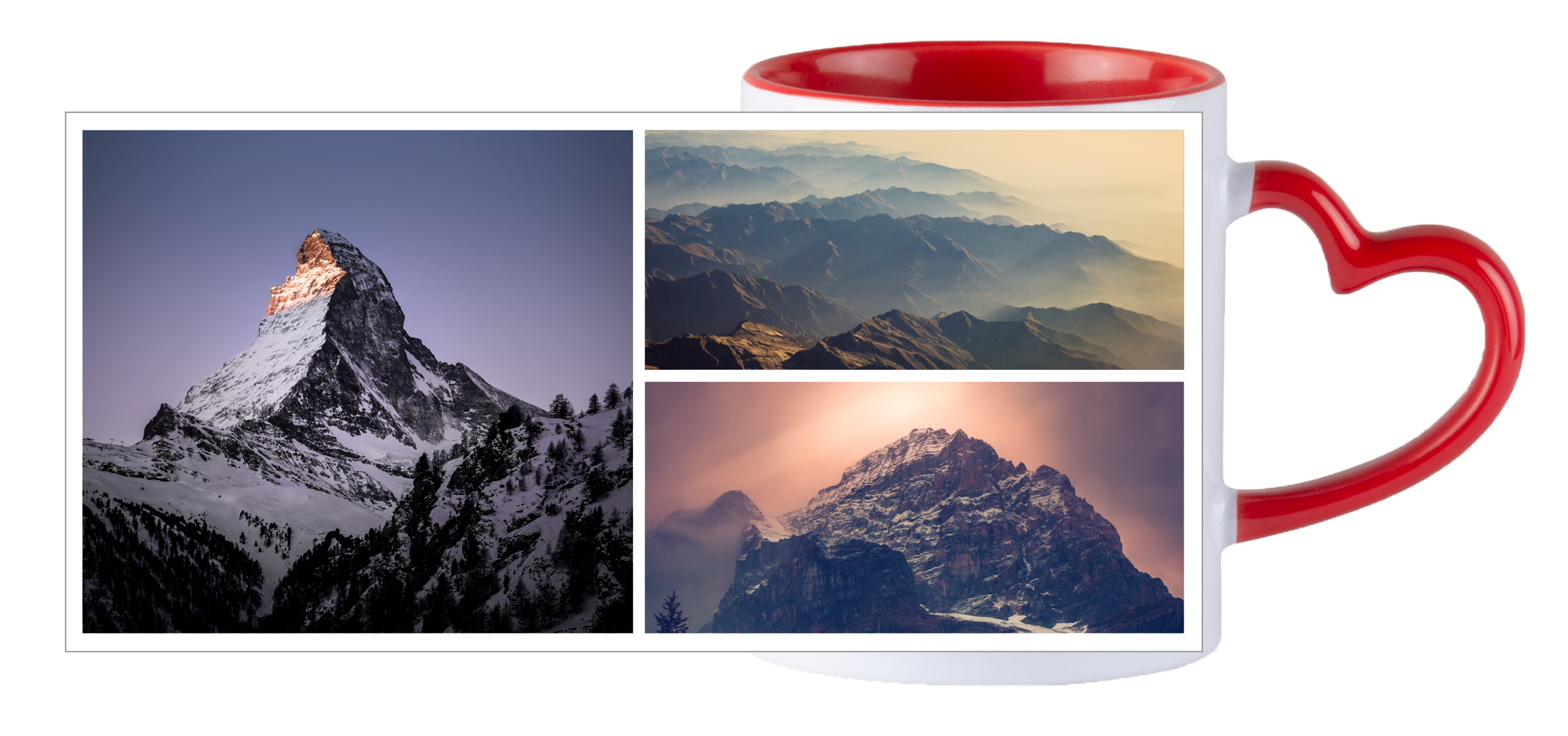 3 images - Tasse cœur rouge