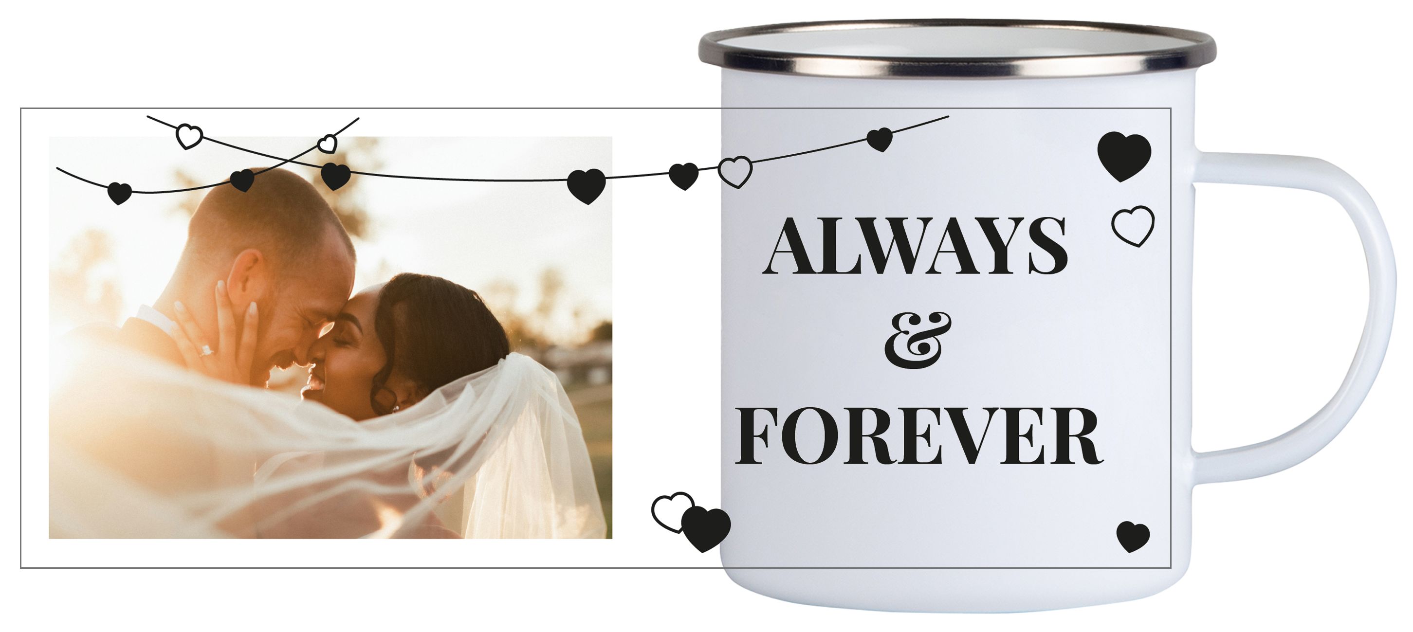 Bild mit Herzen 1 - Emailletasse