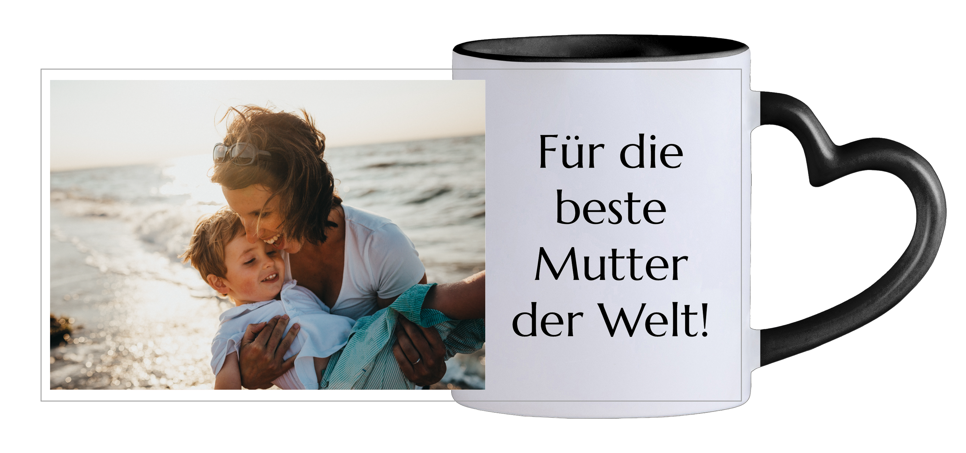 Bild mit Text 3 - Herztasse Schwarz
