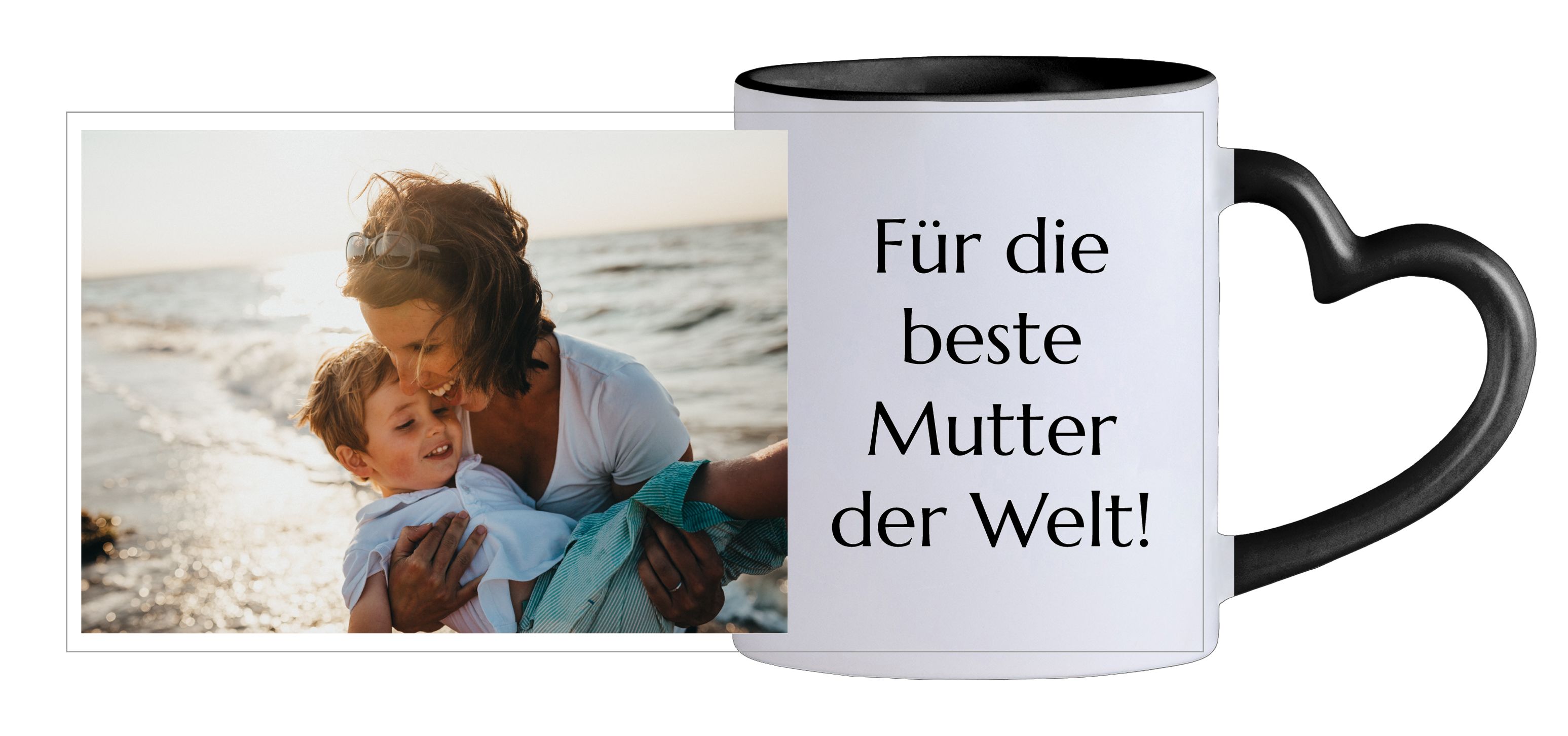 Image avec texte 3 - Tasse Cœur Noir