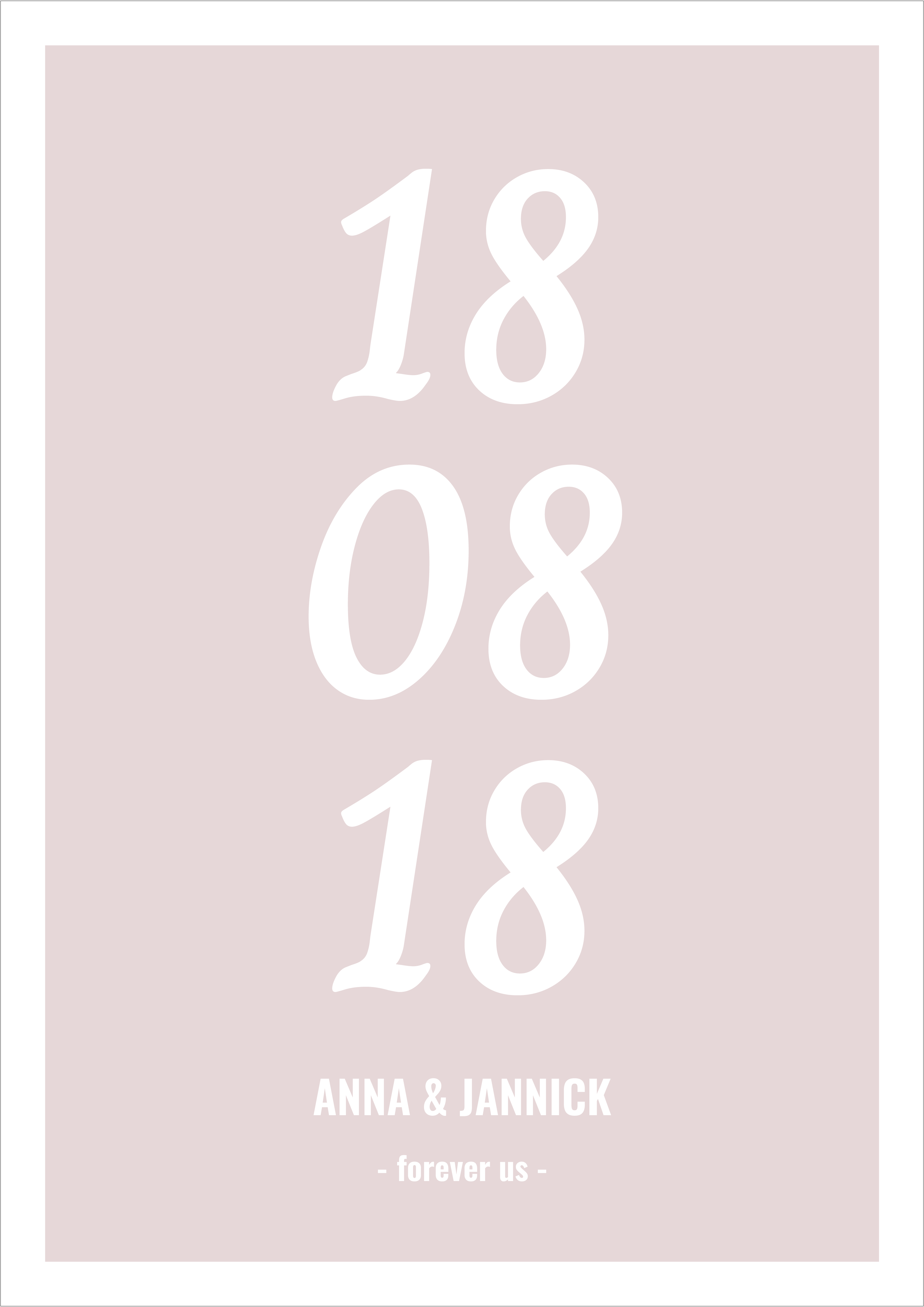 Date Beige - Dates&Names Poster