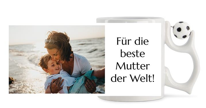 Tasse de football | Image avec texte en noir