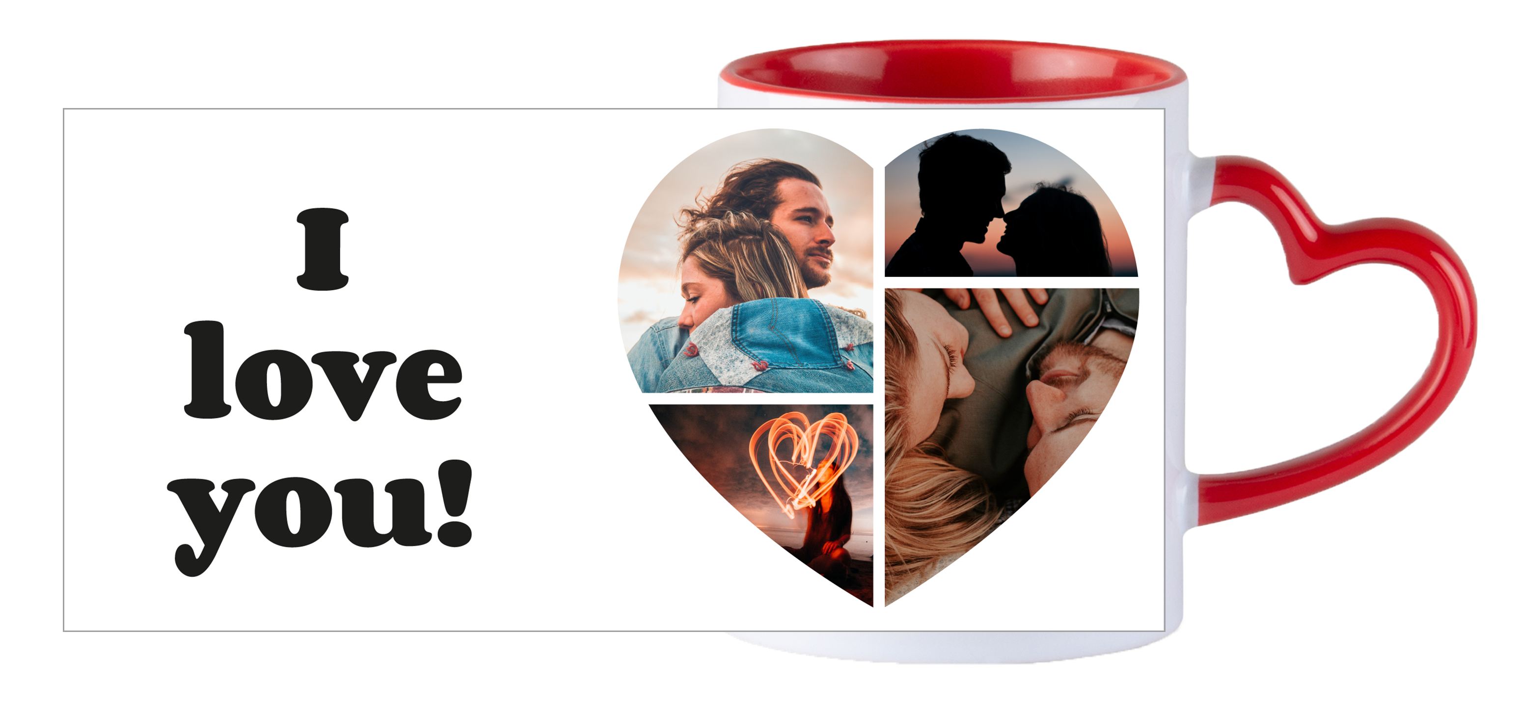Collage cœur - Tasse cœur rouge