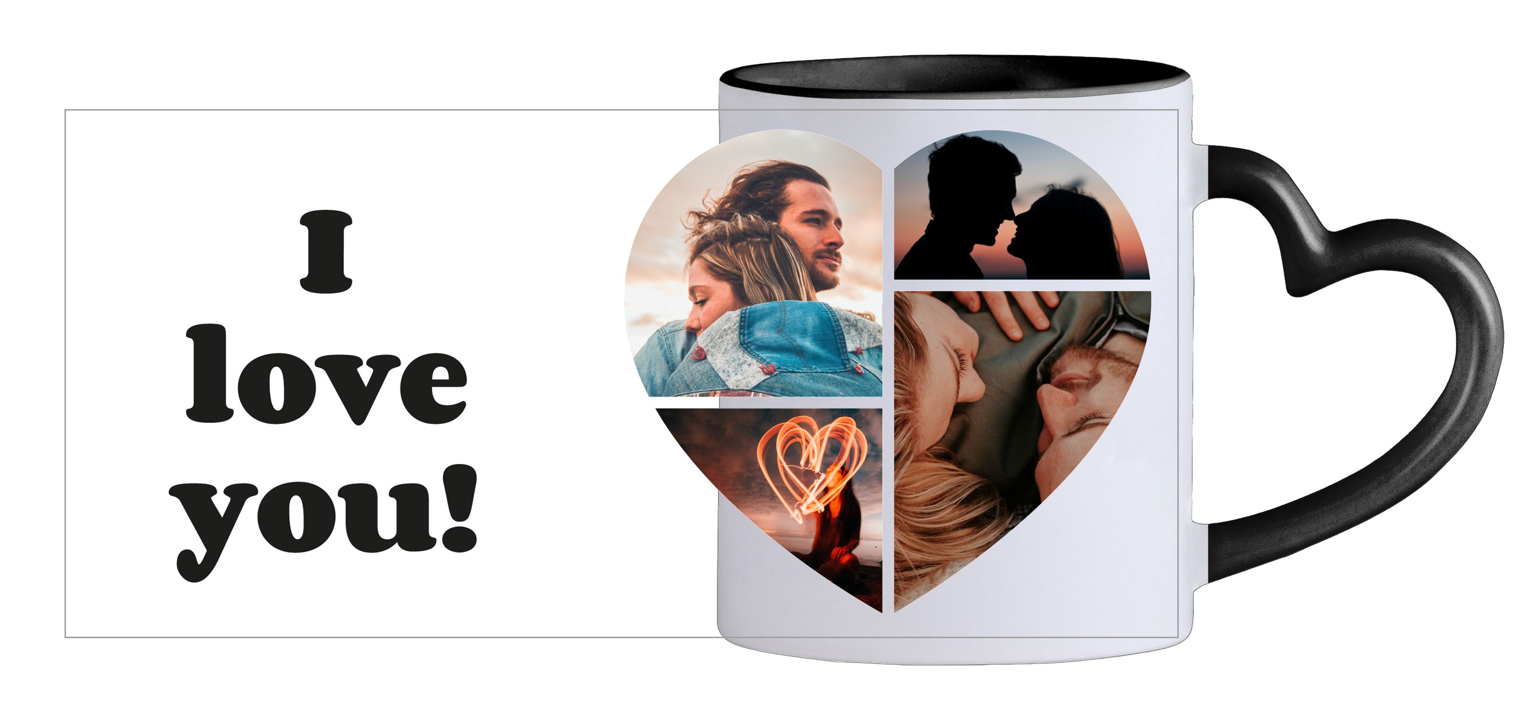 Coeur Collage - Tasse Coeur Noir