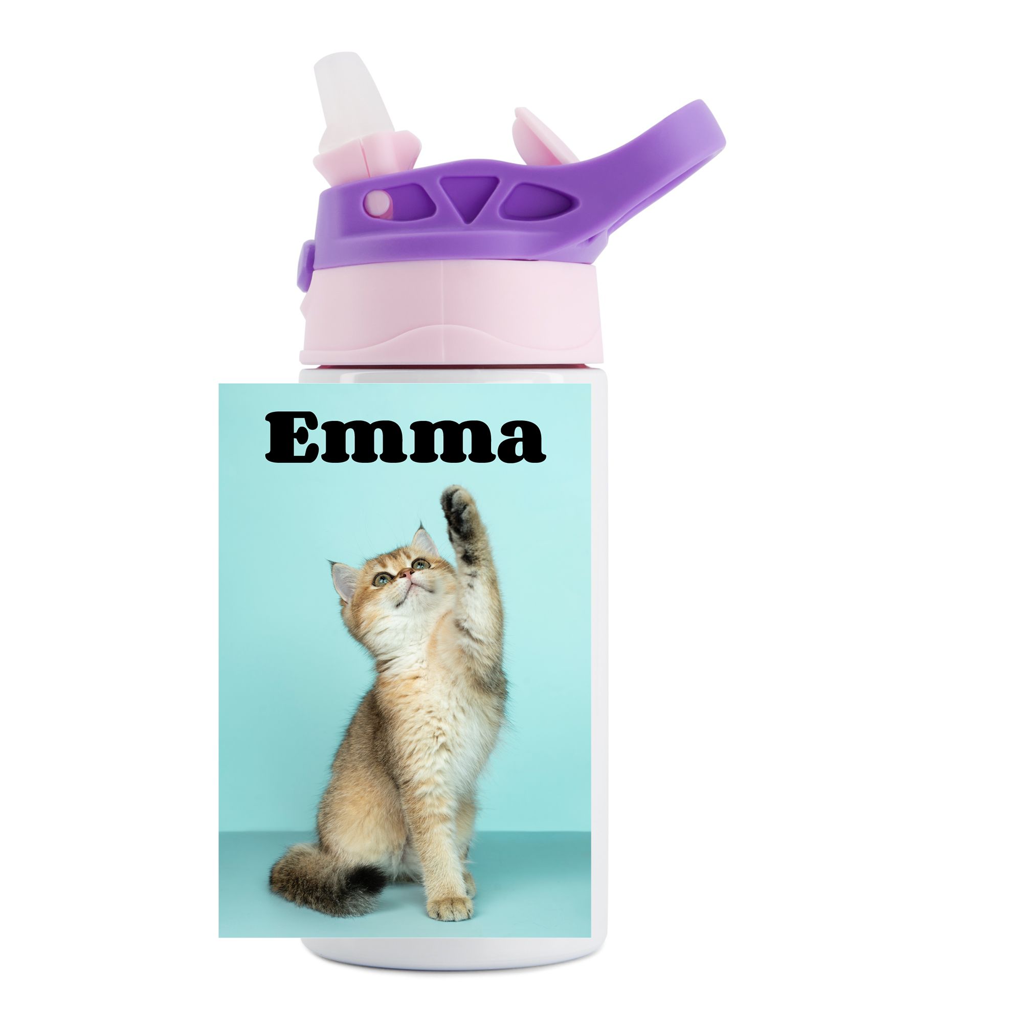 Kinderflasche Lila | Bild mit schwarzem Text