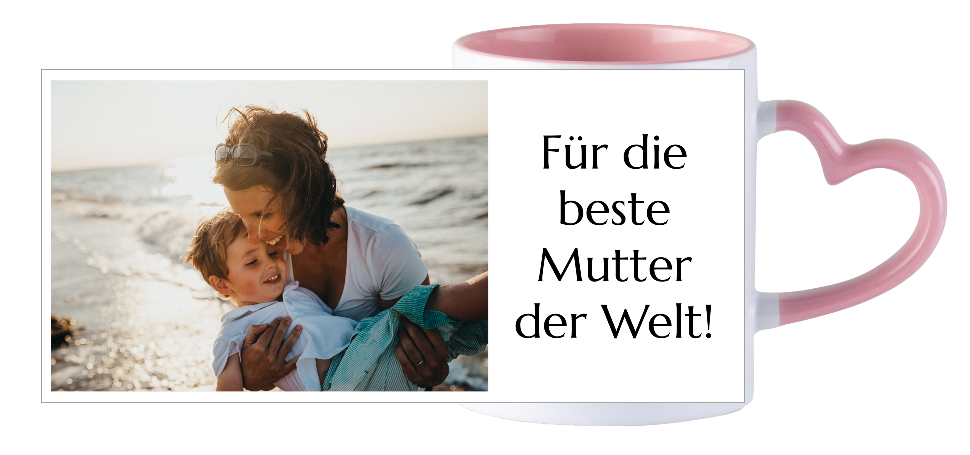 Bild mit Text 3 - Herztasse Pink