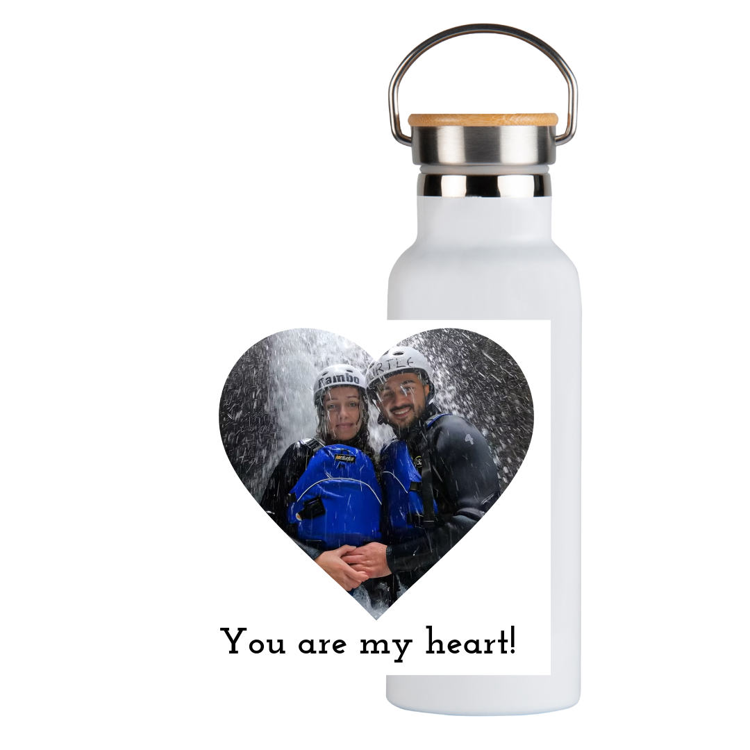 Herzbild mit Text - Thermosflasche 500ml