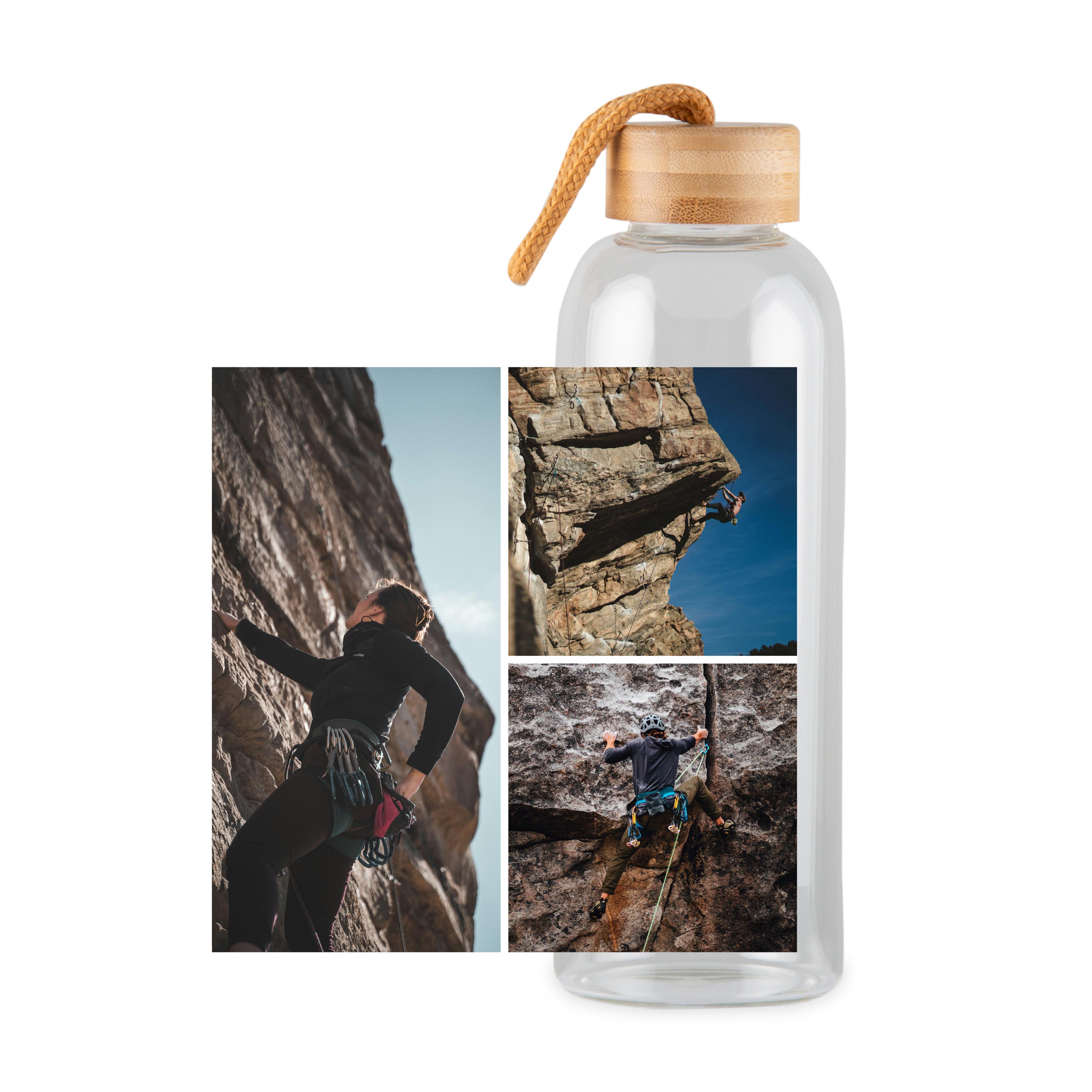 3 Bilder - Trinkflasche (weiß)