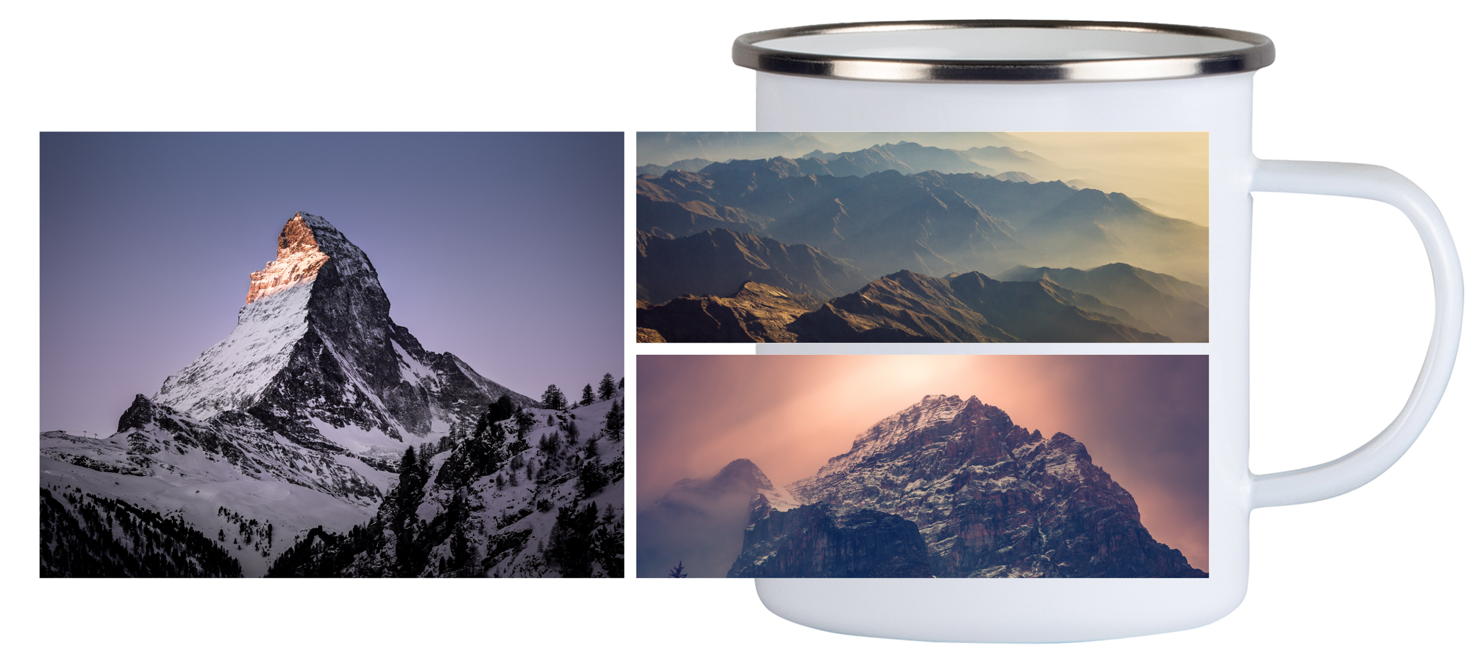 3 Bilder - Emailletasse