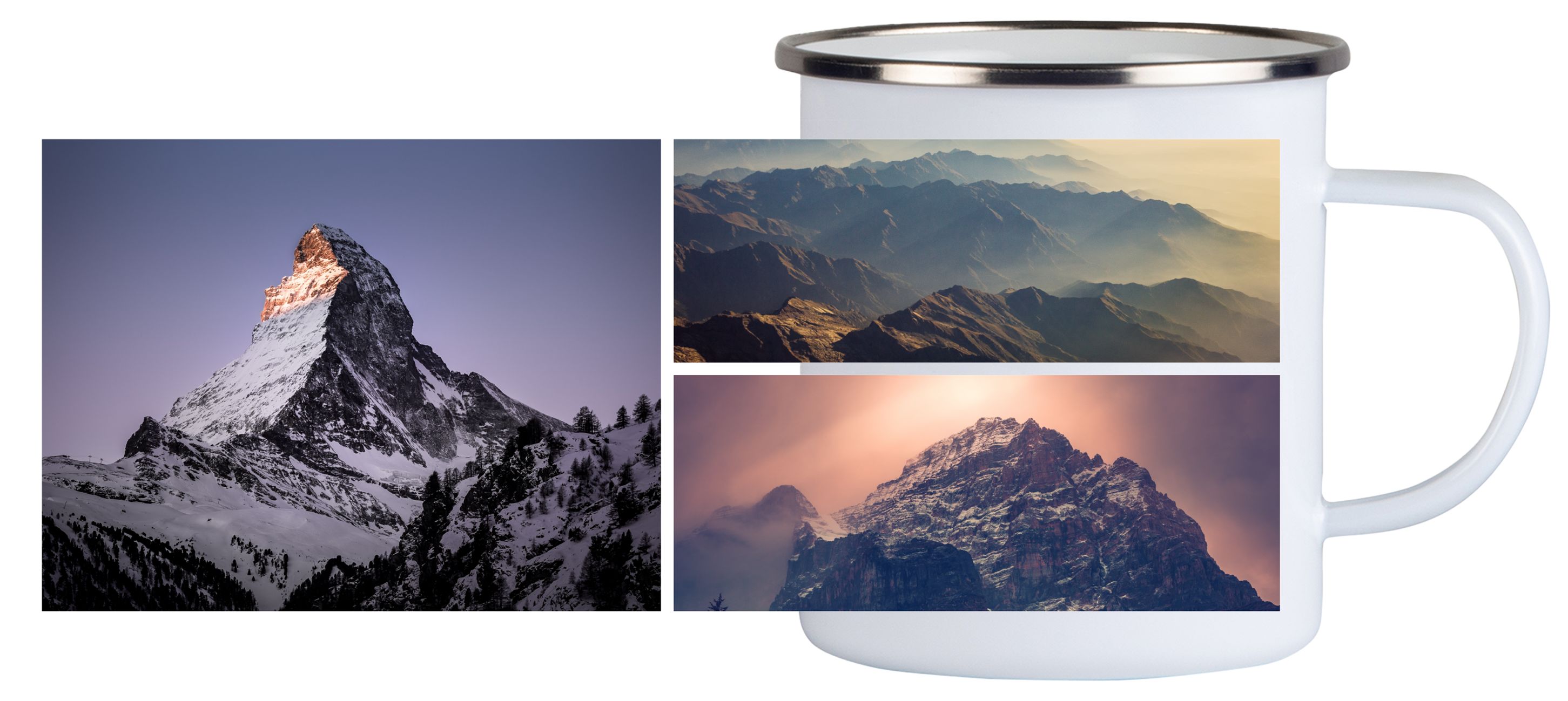 3 Bilder - Emailletasse