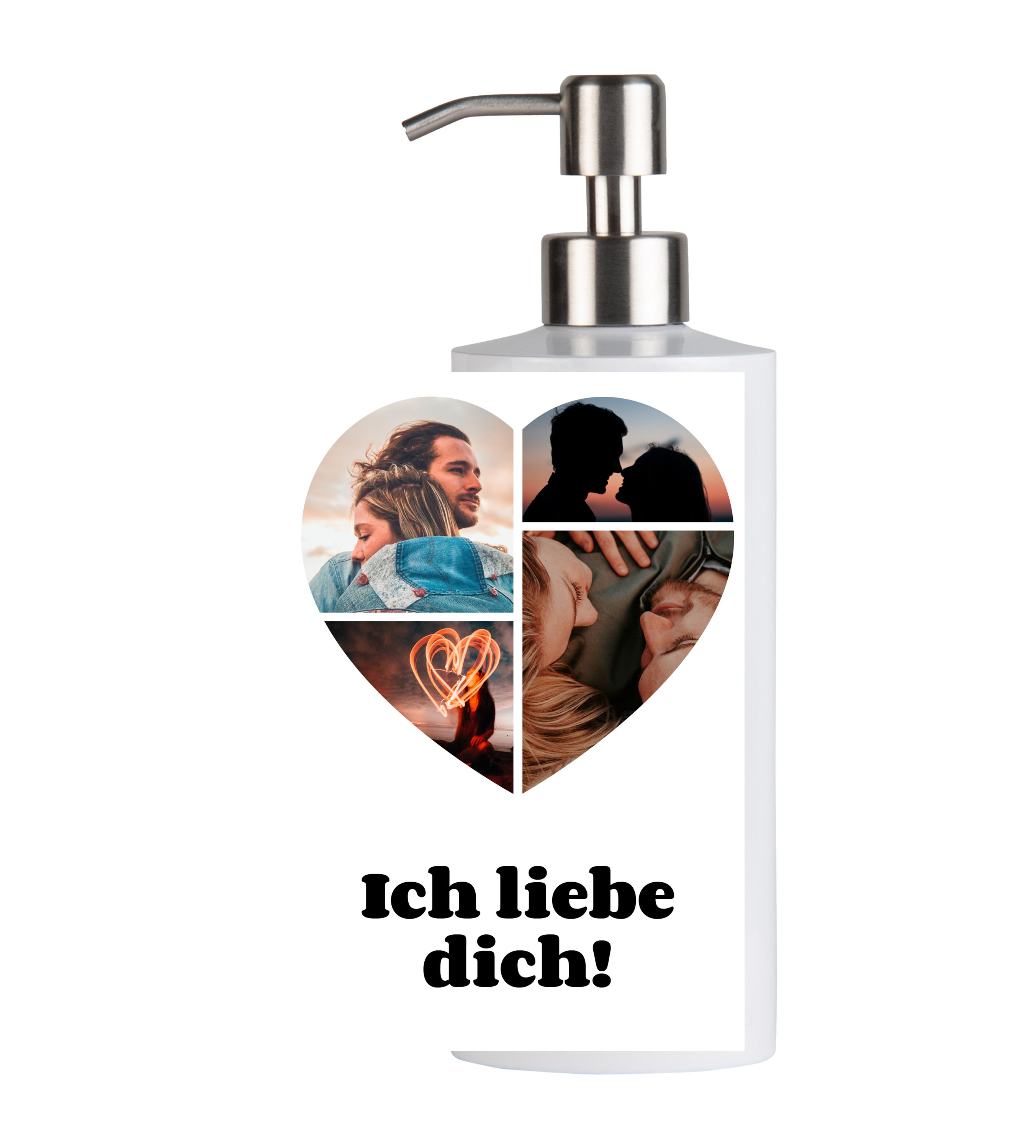 Herzcollage - Seifenspender
