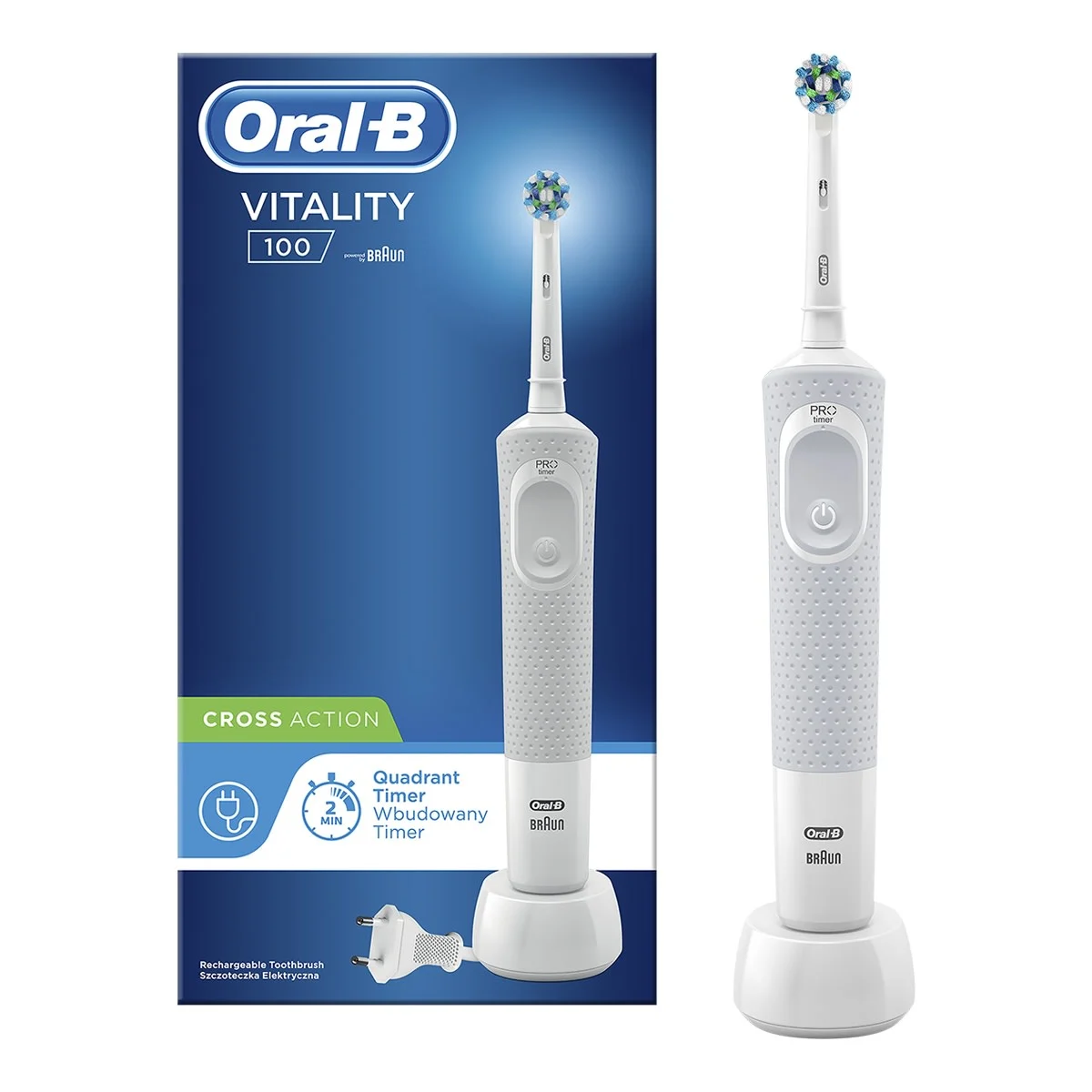 Oral-B Vitality 100 Crossaction Elektromos Fogkefe - Fehér 