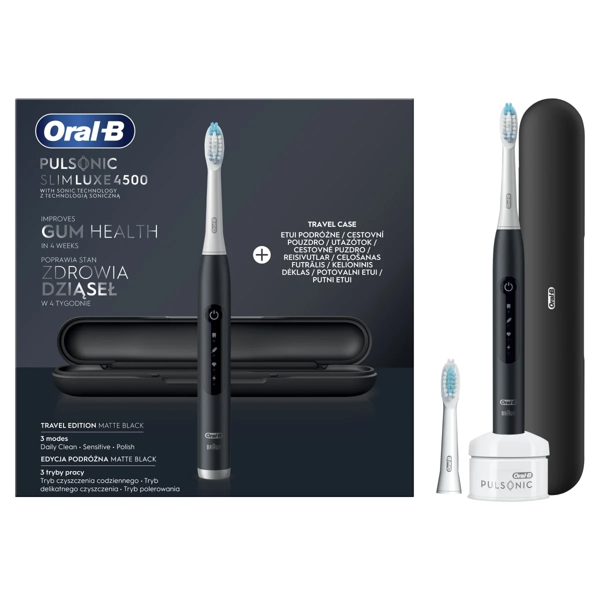 Image - Oral-B Pulsonic Slim Luxe 4500 Matte Black Szónikus Fogkefe - Main 