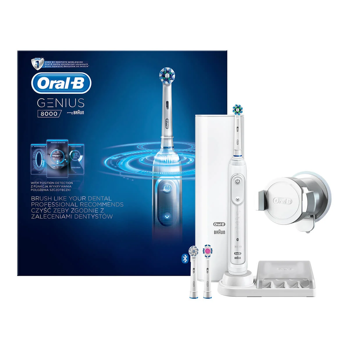 Oral-B Genius 8000N White Elektromos Fogkefe Braun Vezérléssel 