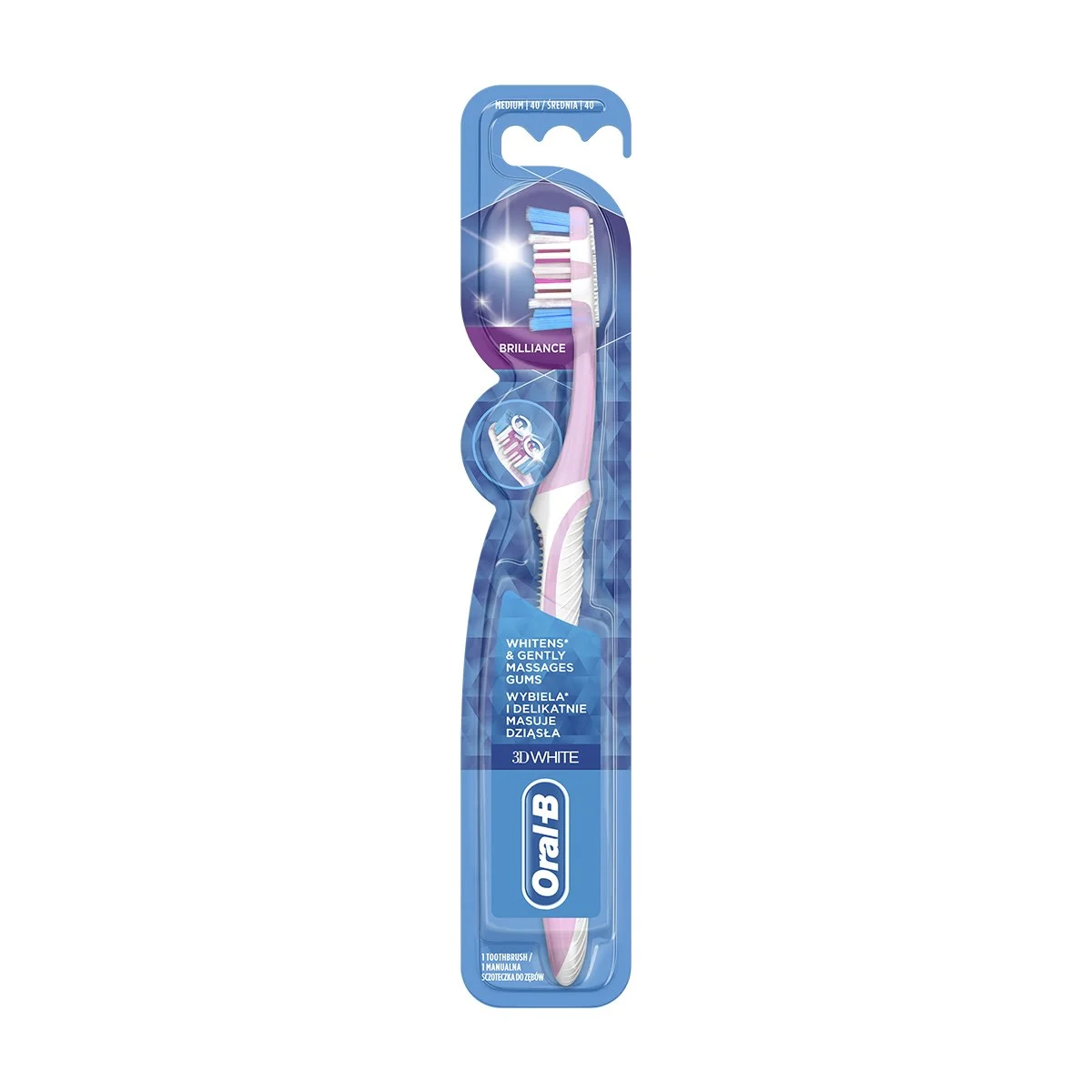 Oral-B 3D White Brilliance Manual Toothbrush 40 Medium 