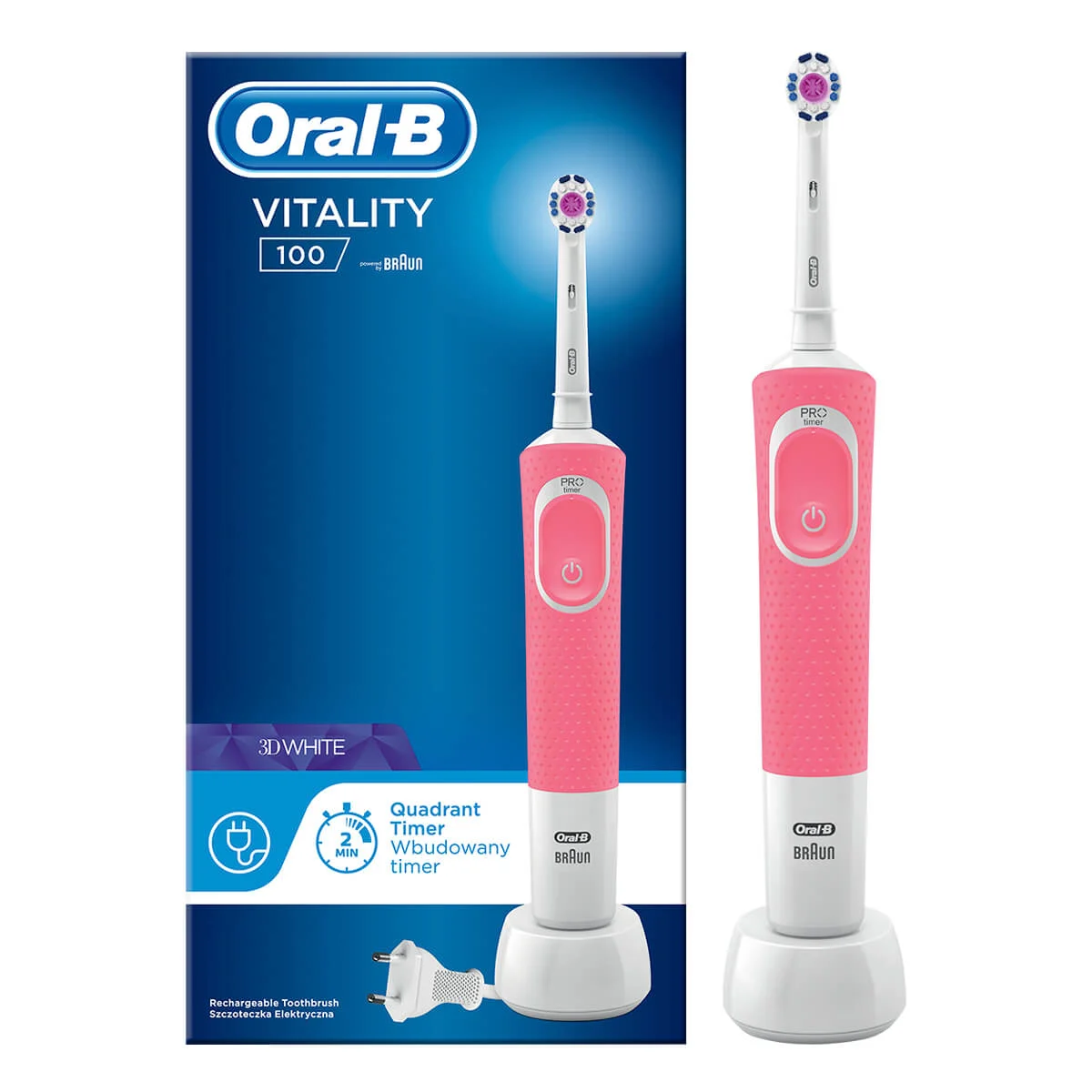 Oral-B Vitality 100 3D White Elektromos Fogkefe 