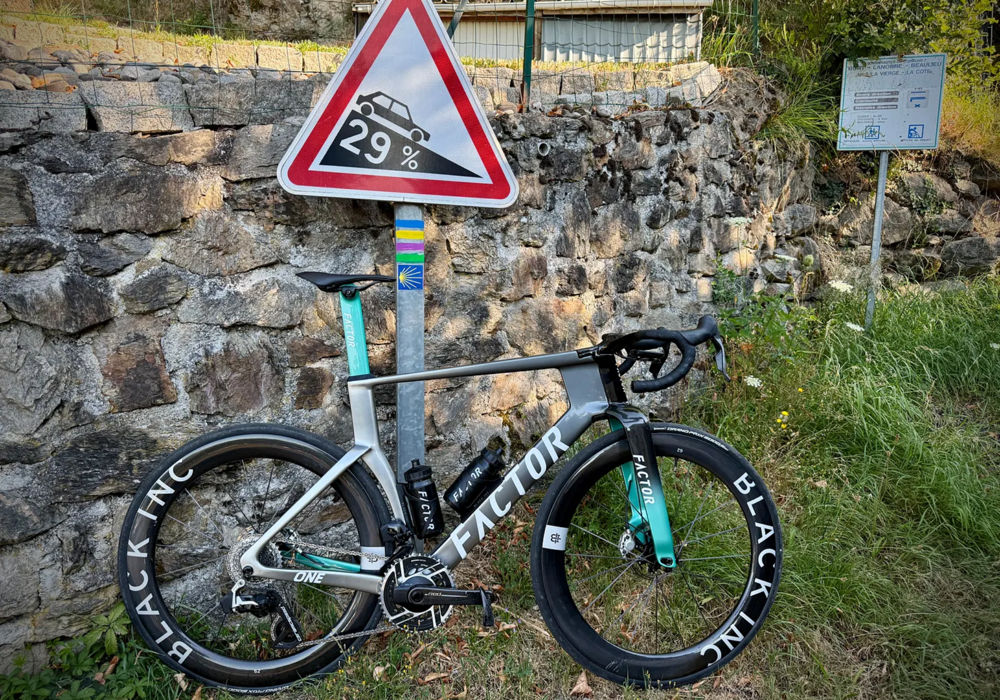 David Millar's ONE in Silverstone - next to 29% gradient sign