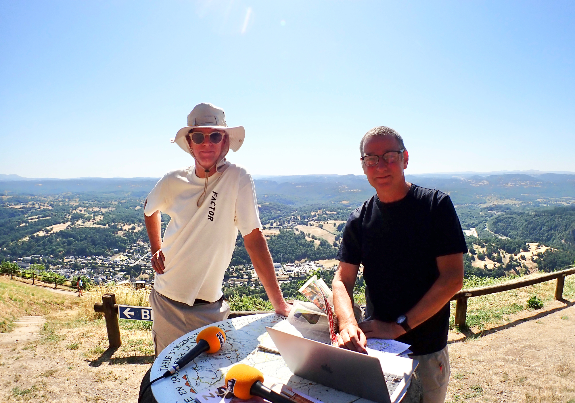 David in a bucket hat hosting For The Love of Cycling Podcast