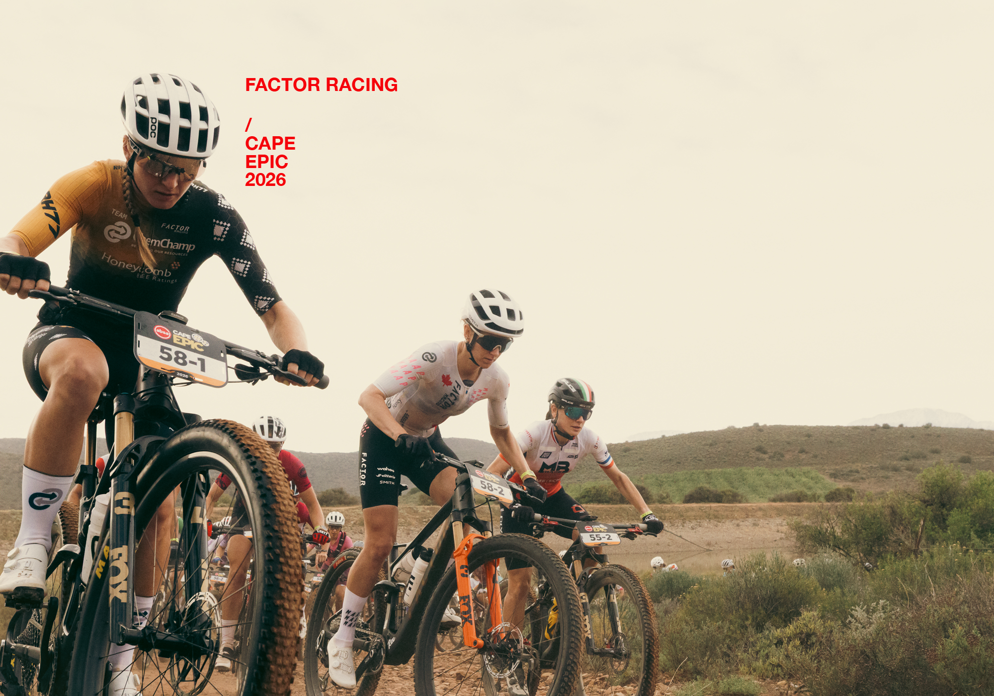 Blog hero image of Haley Hunter Smith & Hayley Preen riding Factor LANDO XC mountain bikes at South Africa's Cape Epic Race