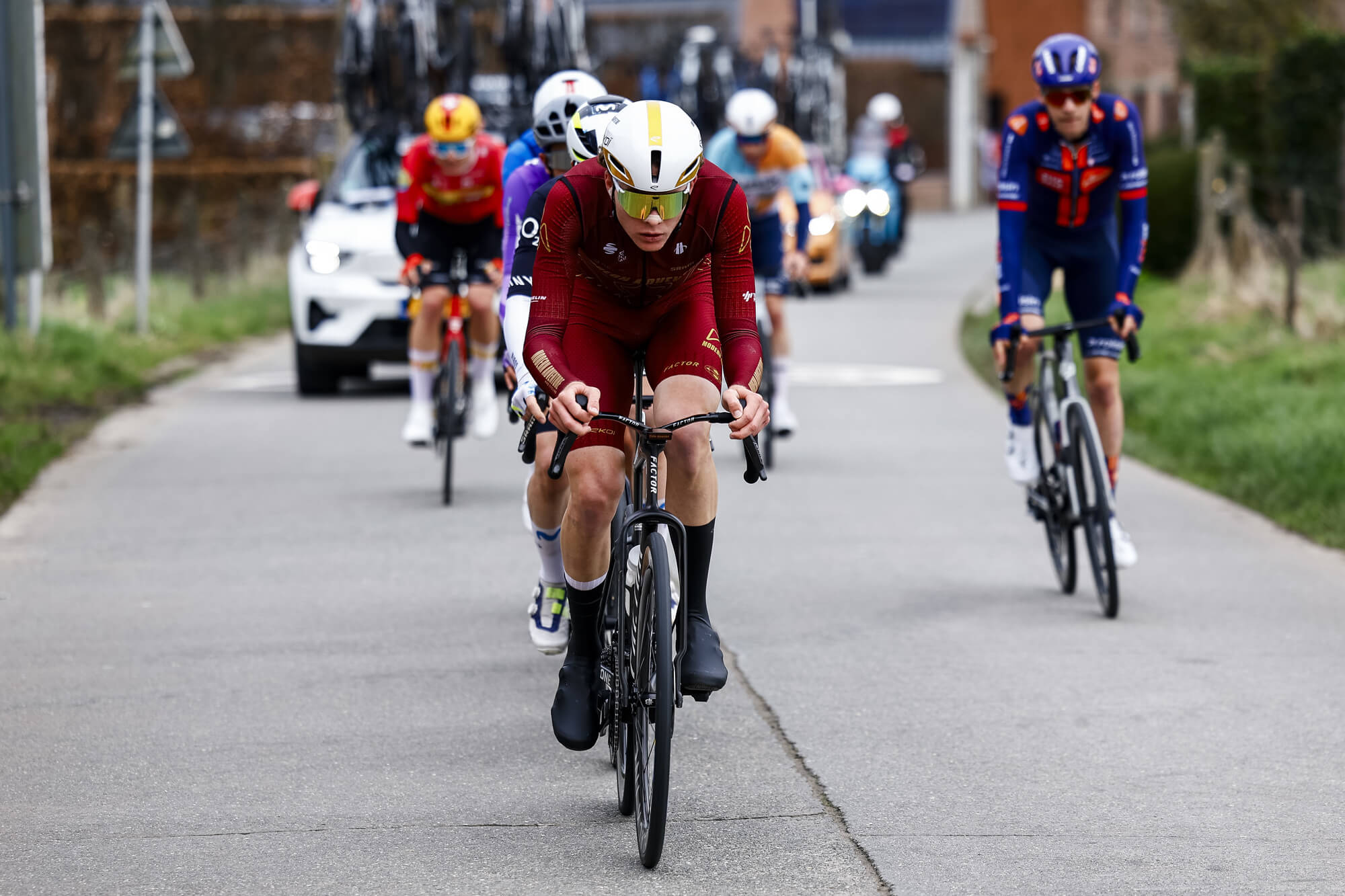 Modern Adventure Pro Cycling in the breakaway on his Factor ONE