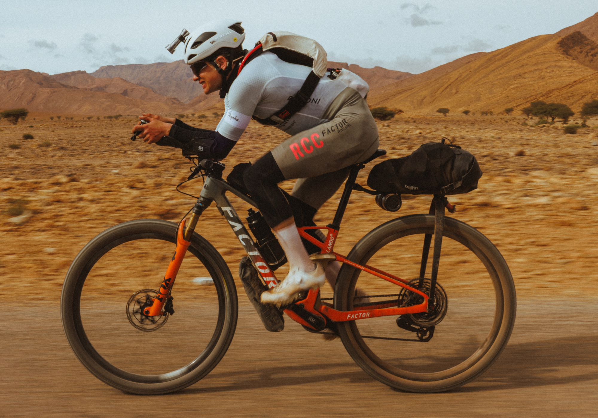 Victor on the LANDO at Atlas desert landscape