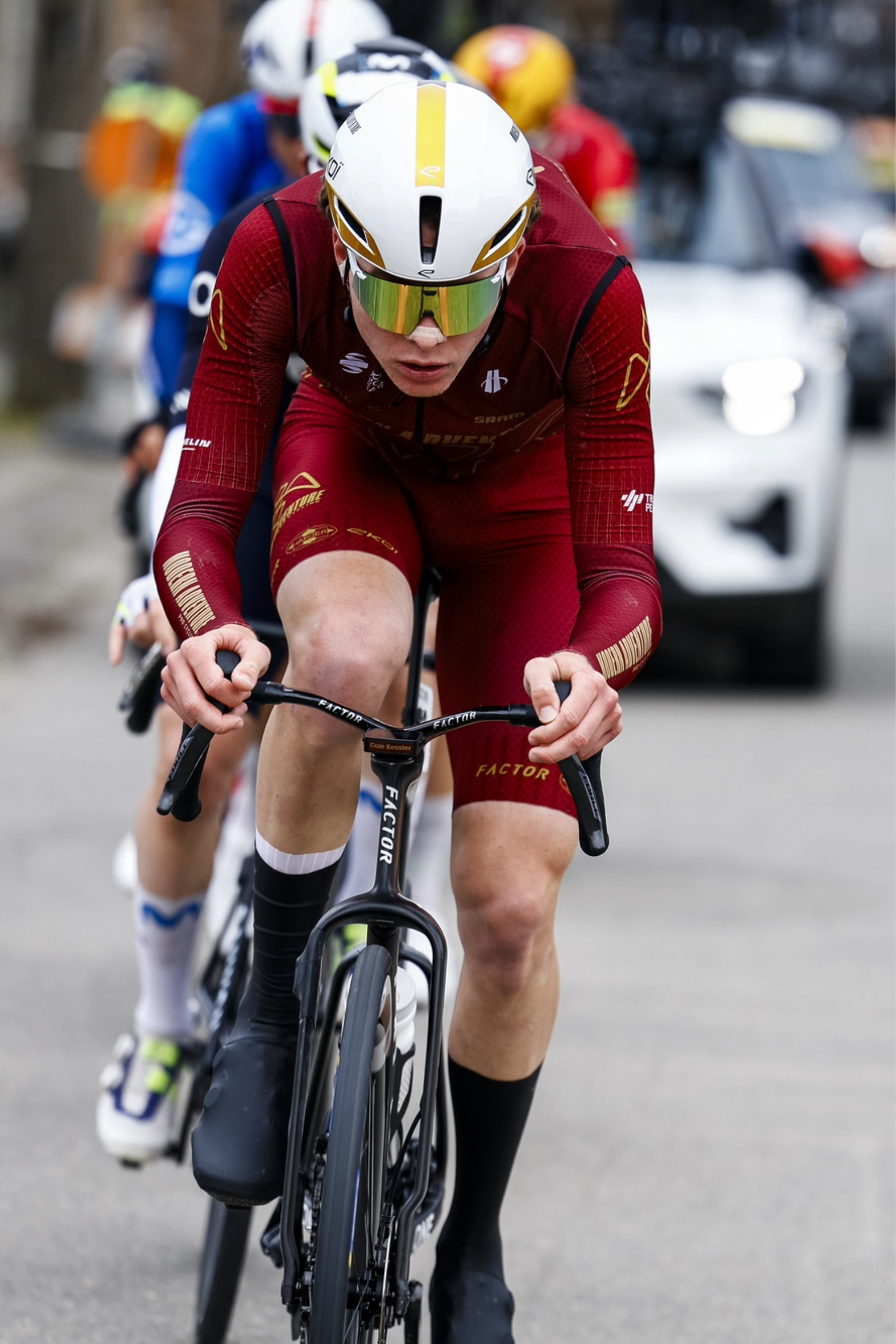 MAPRO rider, riding the cobbles at Kuurne Brussel Kuurne on the Factor ONE