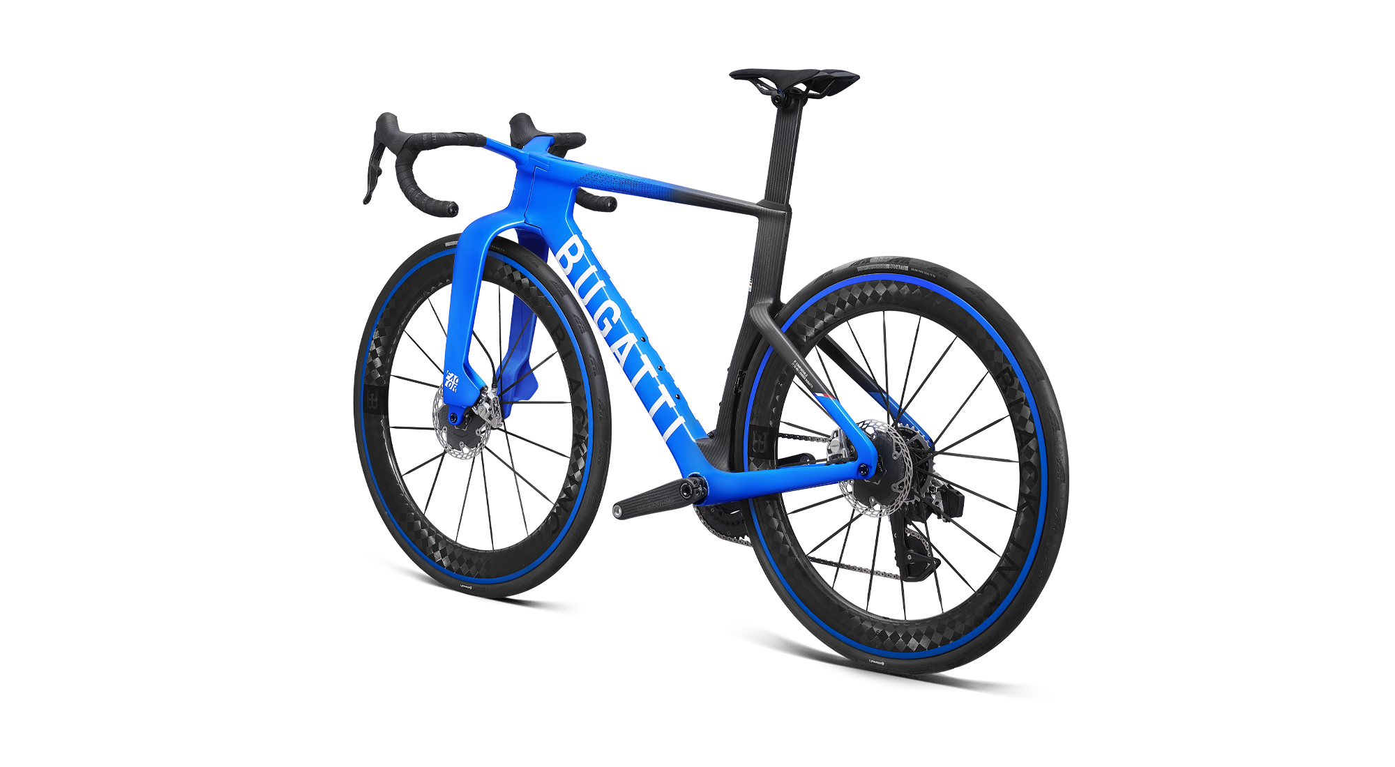 Angled rear view of the Bugatti Factor ONE on a white background.