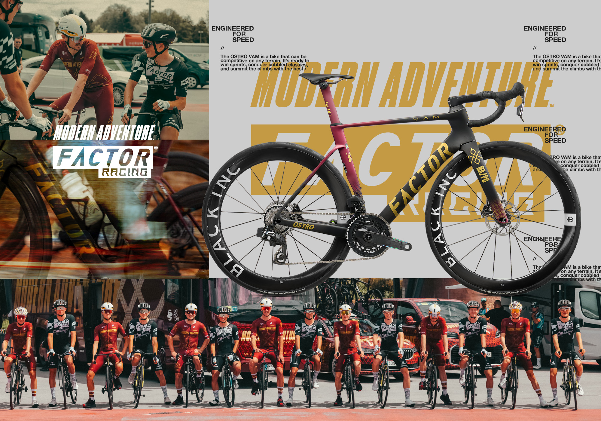 Modern Adventure Pro Cycling x Factor Racing Hero Image