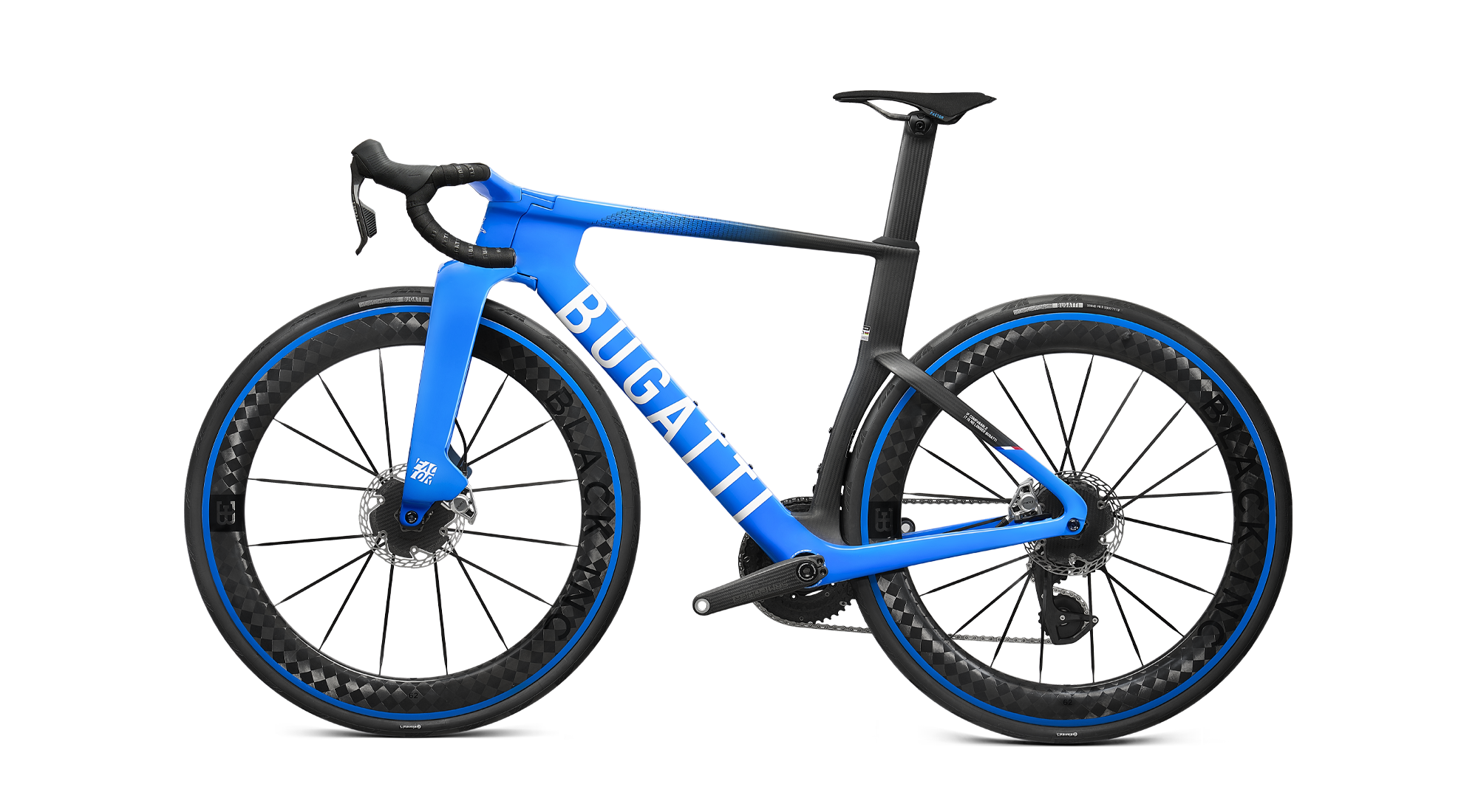 Non-drivetrain side view of the Bugatti Factor ONE on a white background.