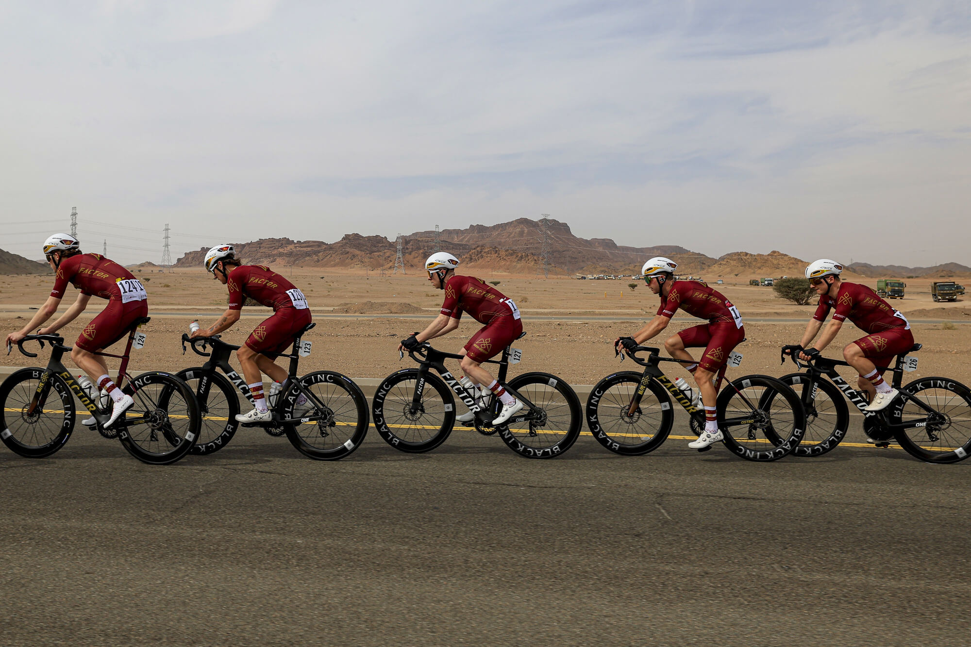 Modern Adventure Pro Cycling Team racing their Factor ONES in the  AlUlA Tour 2026
