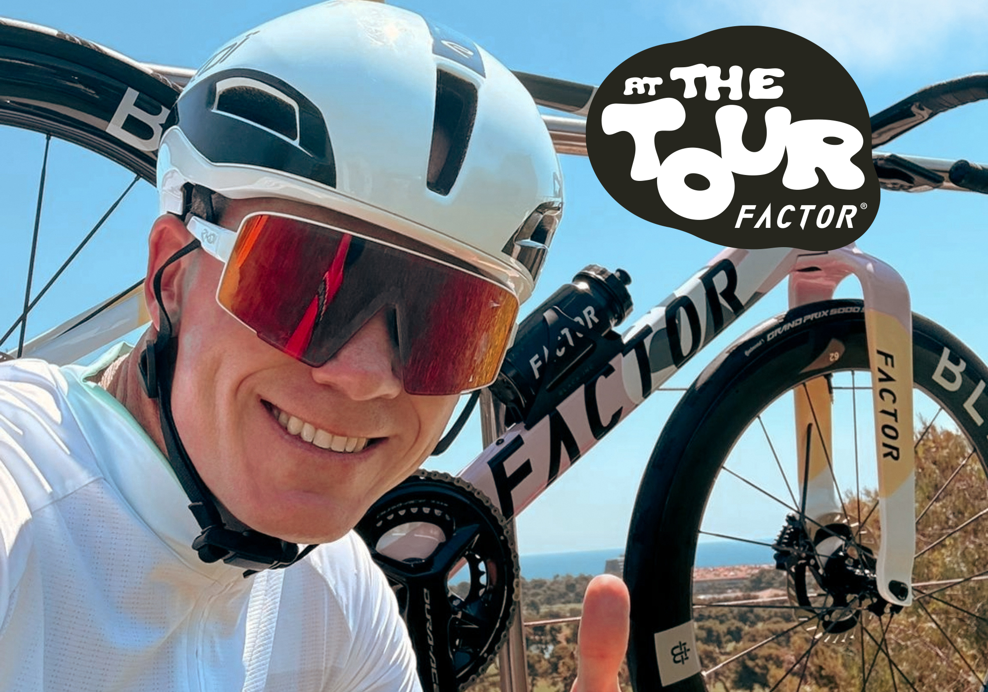 Chris Froome is taking a selfie with the ONE in blush
