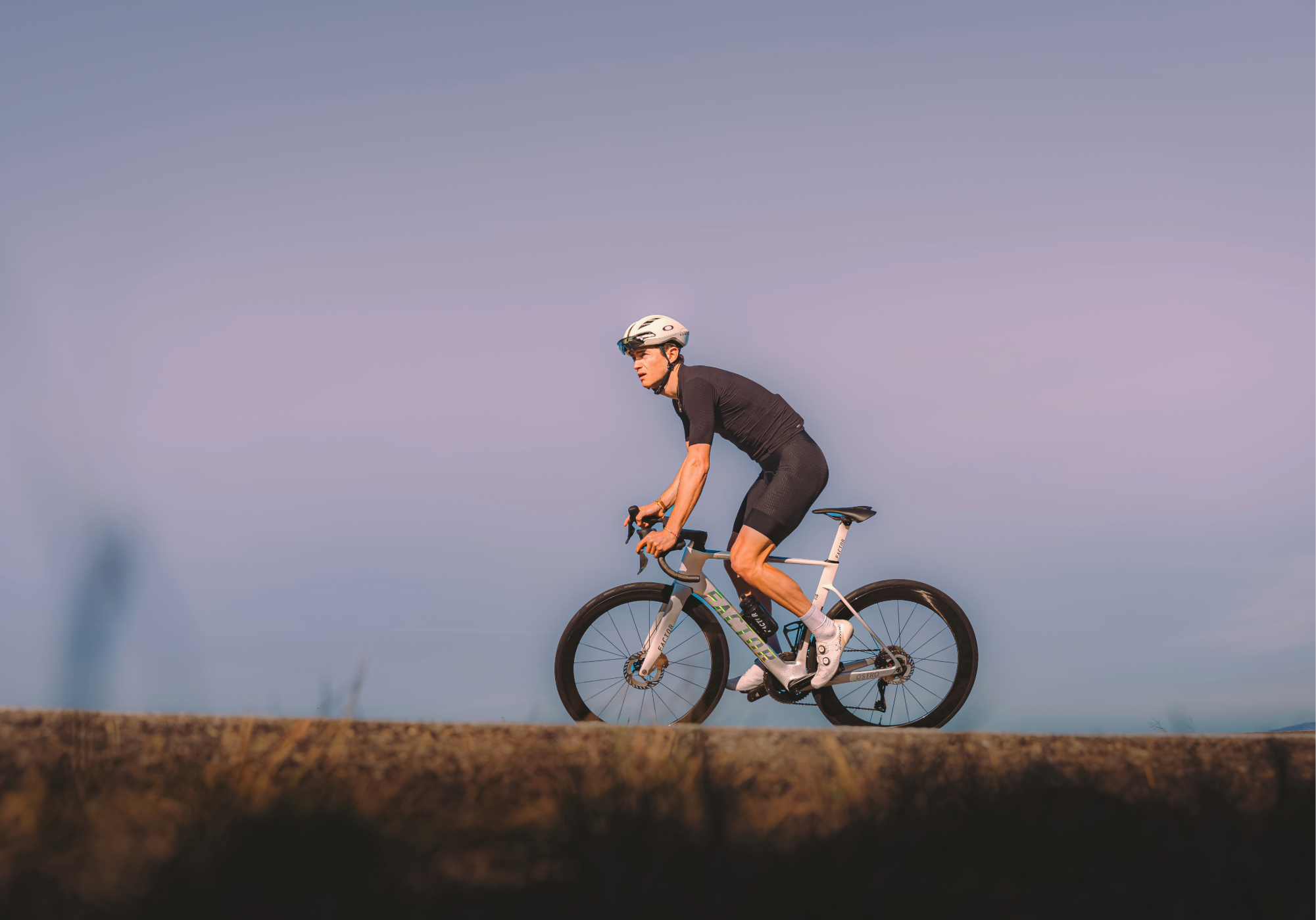 OSTRO VAM Arctic Chrome Road Bike Action Shot 