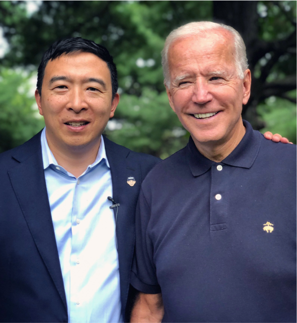 Joe Biden and Andrew Yang