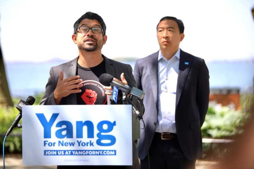 Carlos Menchaca with Andrew Yang 5.18.21