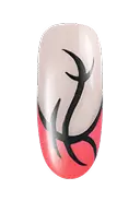 Using Black Onyx, create a tribal pattern on the nail