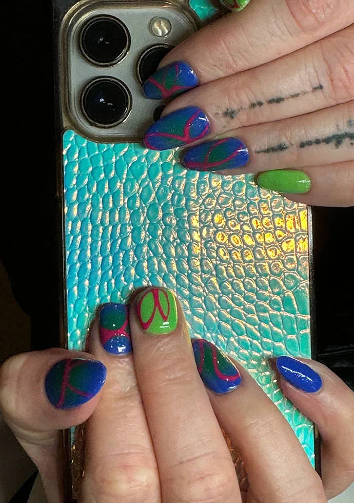 @lpwnailpro: I think being Hispanic definitely comes through in my love for fun, bright colors on nails
