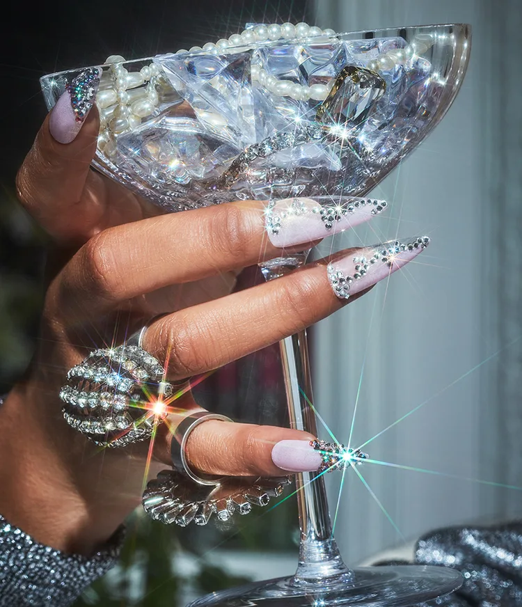 All Ice On Me Embellished Holiday Nail Art Look 