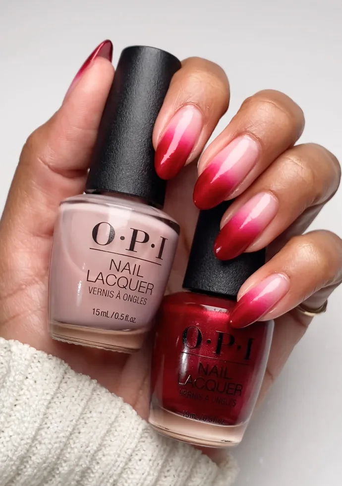 Red Ombre Nail Art Red Ombre Nail Art