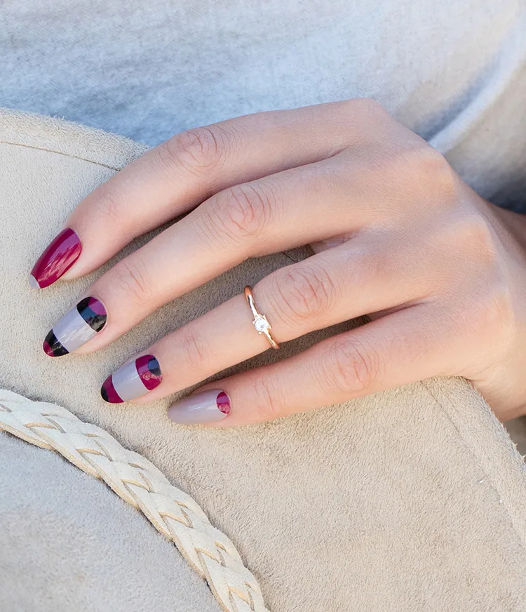 Phases of the Moon Fall Color-Block Nail Art Look