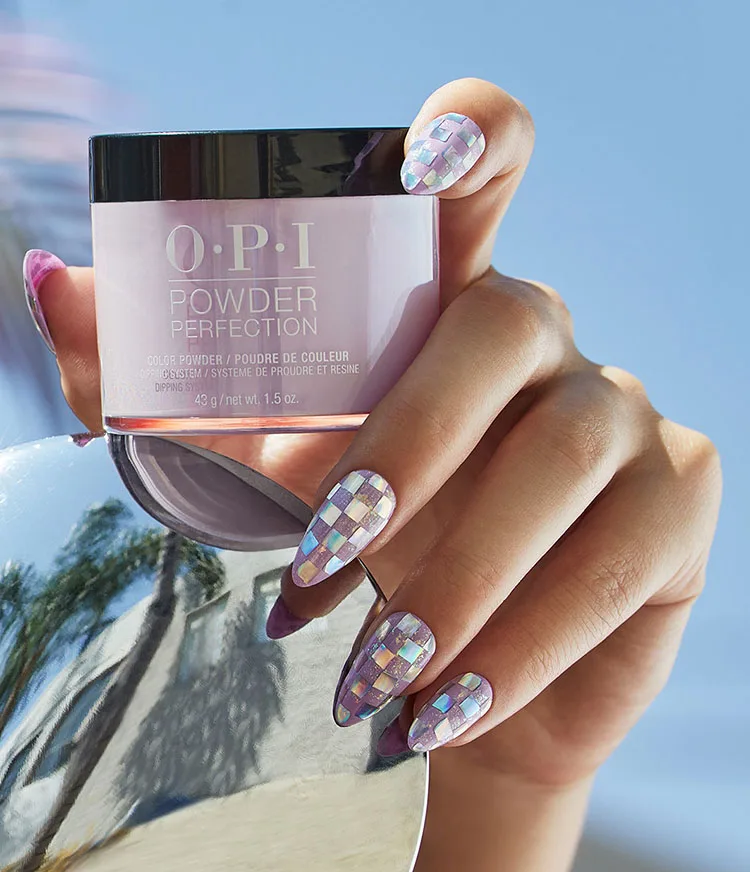 Pixels Unlocked Spring Holographic Checkered Nail Art Look