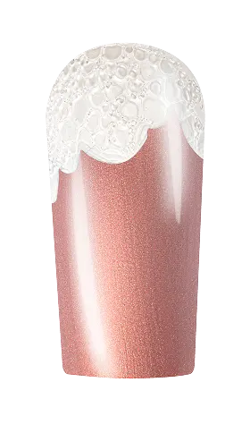 With a nail tool to add soap bubbles to the uncured top coat With a nail tool to add soap bubbles to the uncured top coat