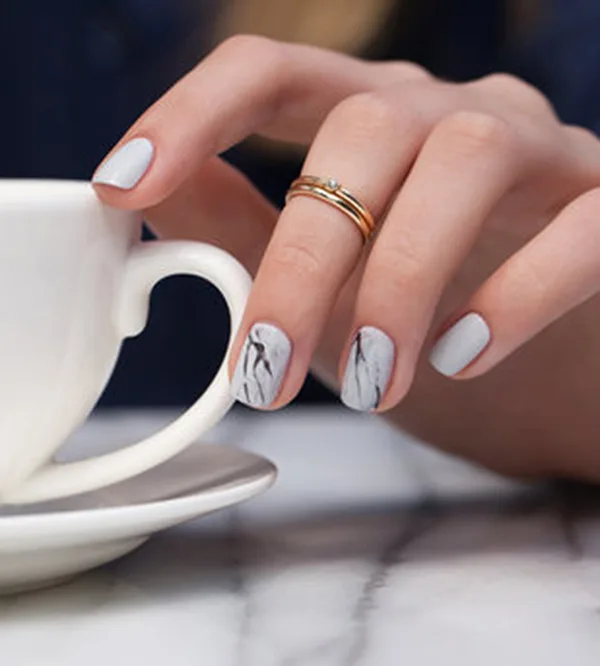 Stone Marble Fall Nail Art Look