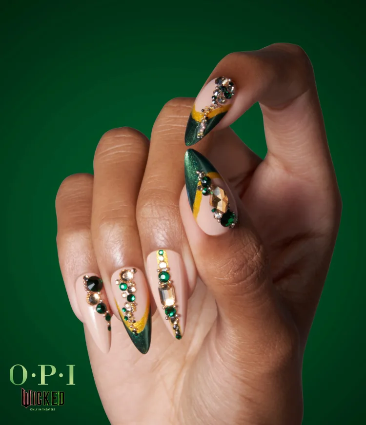 OPI x Wicked Nail Art: You Look Positively Emerald