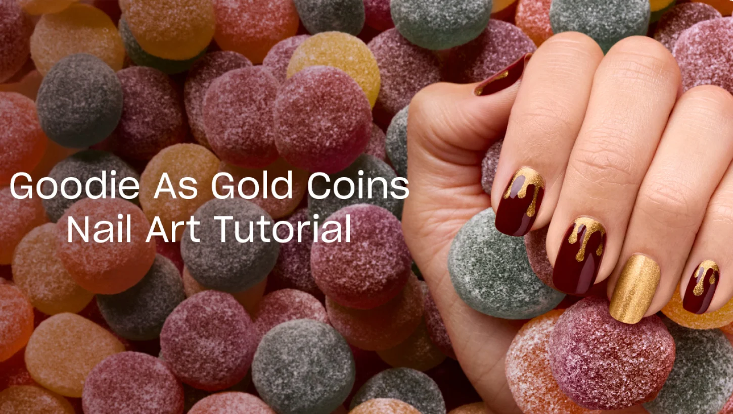 Goodie As Gold Coins DIY Drip Holiday Nail Art
