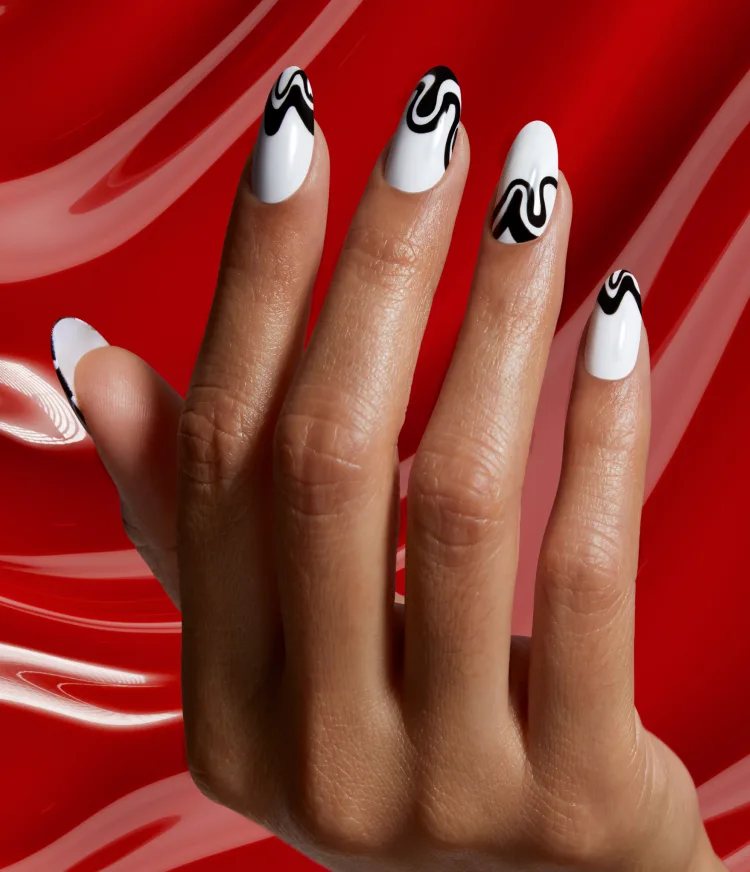 Black and White Infinite Shine DIY Nail Art