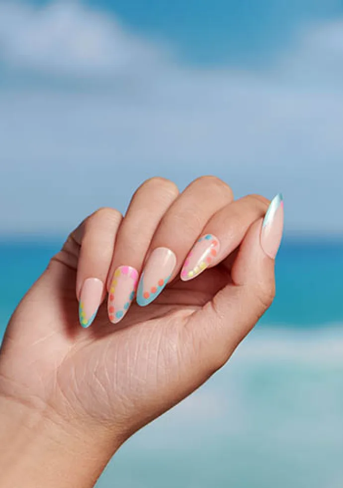 Nail Art Tutorial: French Tips with Oh-So-Hot Shimmery Dots