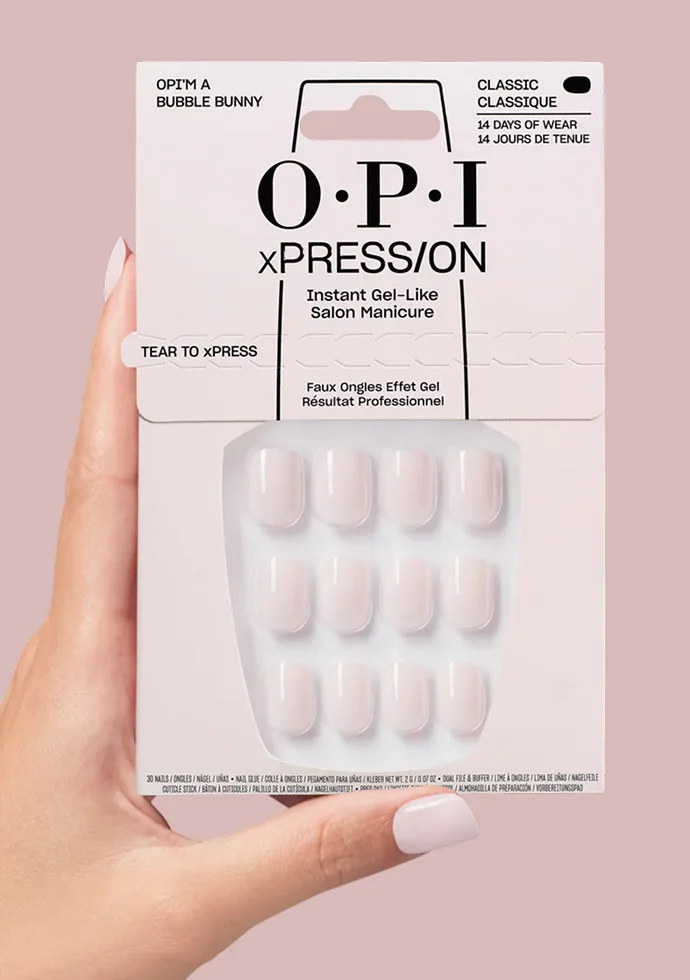 Squoval Press-on Nails: OPI’m a Bubble Bunny