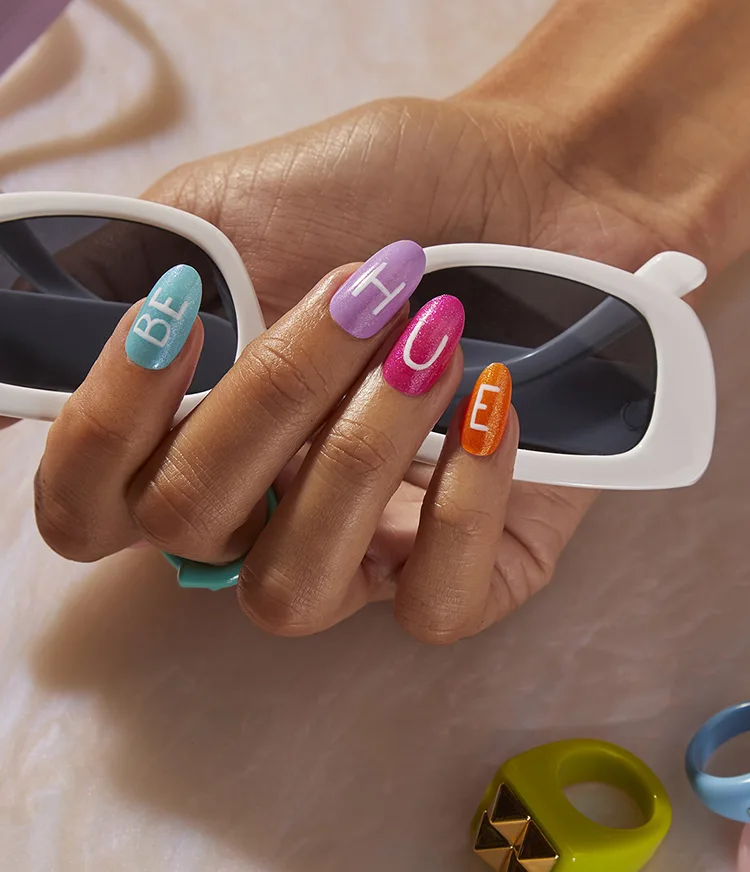 Find Your Pwr Summer Neon Multicolored Nail Art Look