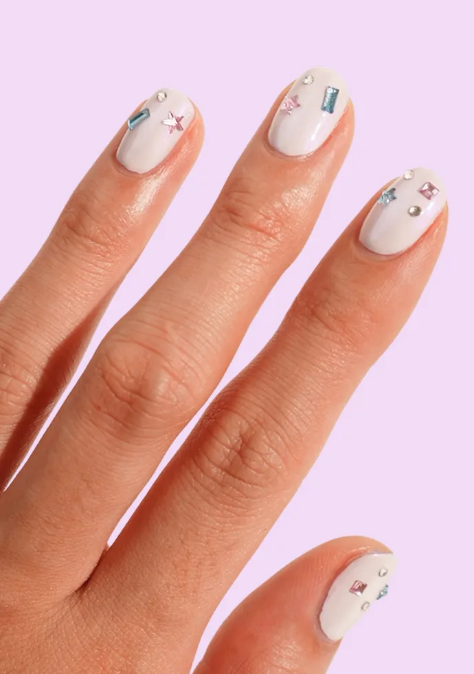 Milky Celestial Nails - Music Festival Nails